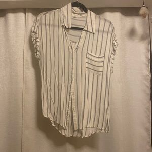 Stripped white button up